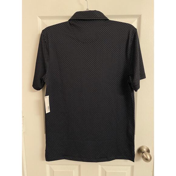 Polo Shirt Performance Fabric Navy Diamond Print  Size S Men’s Activewear Golf - Picture 5 of 5